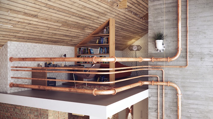 How to Use Industrial Pipes at Home for a Modern Interior