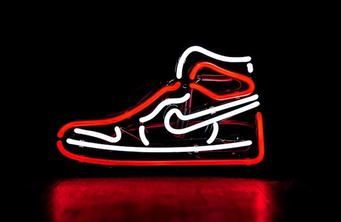 black background cool nike wallpapers air jordan sneaker made from red and white neon lights