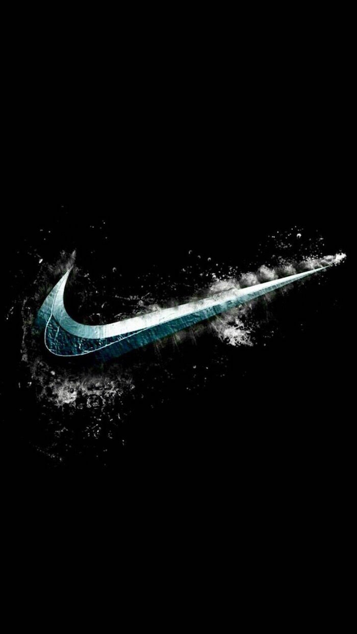 cool nike backgrounds black background drawing of turquoise nike logo in the middle