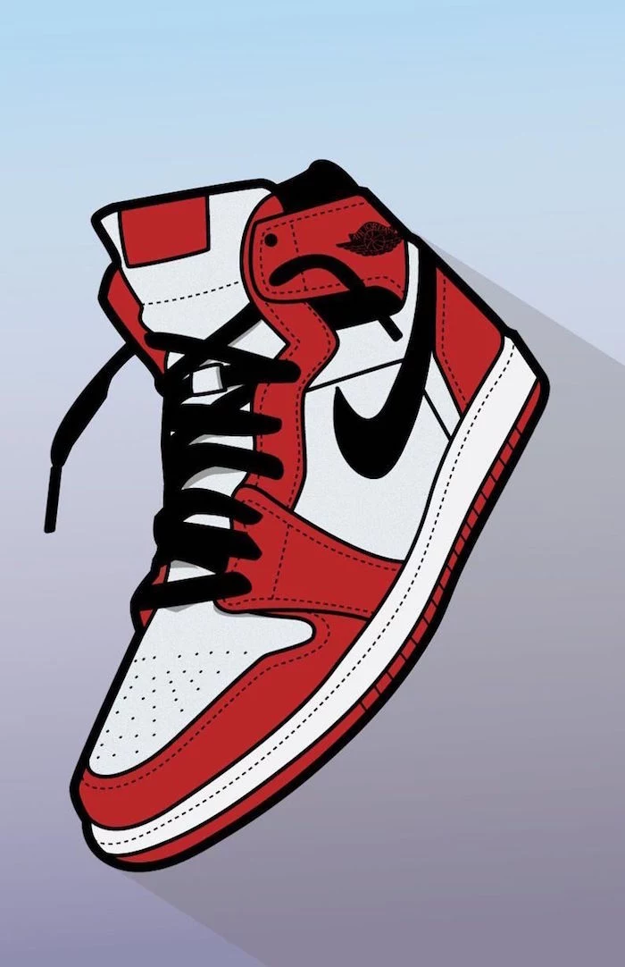 drawing of black red and white nike air jordan sneaker galaxy nike wallpaper blue and purple background