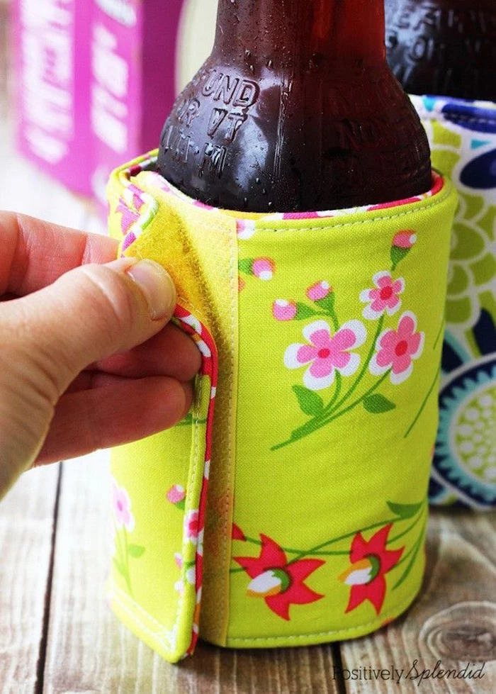 first valentine gift for boyfriend cold water bottle with beverage holder wrapped around it step by step diy tutorial