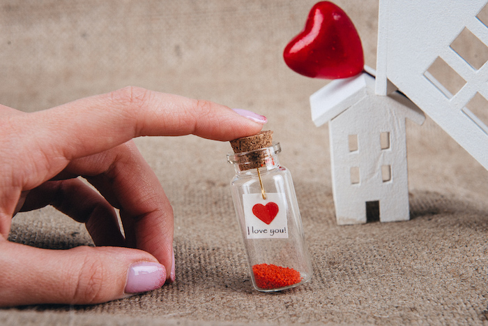 i love you mini note placed inside small glass bottle valentines day ideas for him message in a bottle