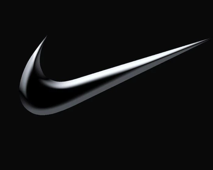 large nike logo in gray and black gradient in the middle nike wallpaper iphone drawn on black background