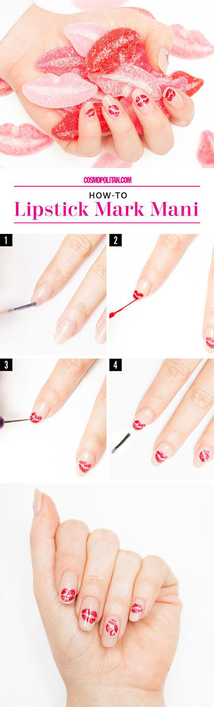 lipstick mark mani photo collage step by step diy tutorial valentines day nails coffin shape