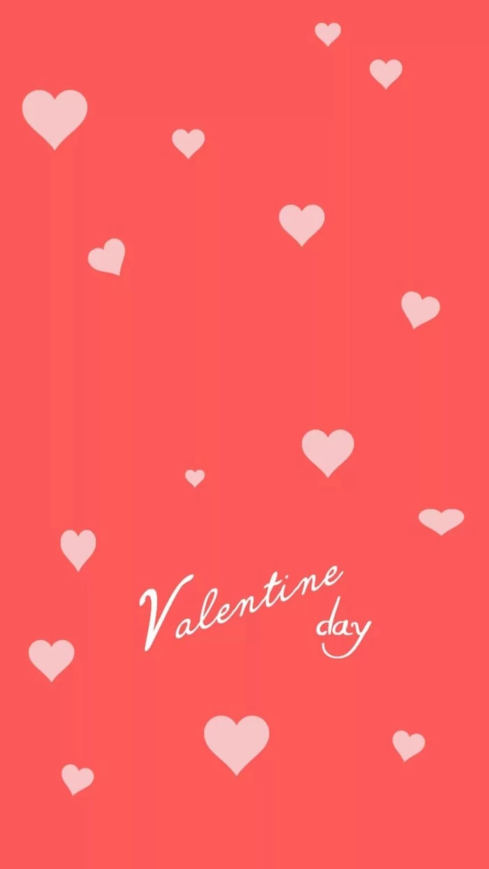 pink background with light pink hearts in different sizes cute valentines day wallpaper valentine day written in cursive