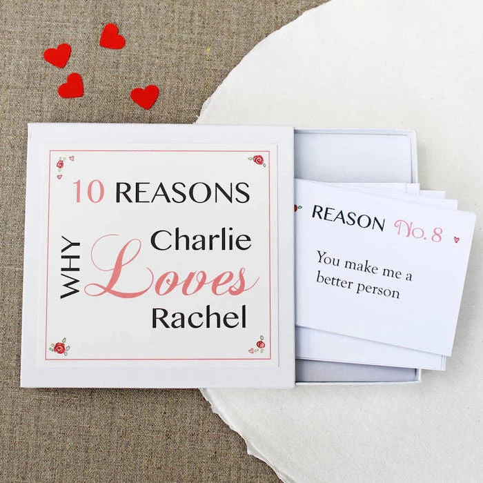 ten reasons why charlie loves rachel valentines day ideas for him diy box with personalised messages inside