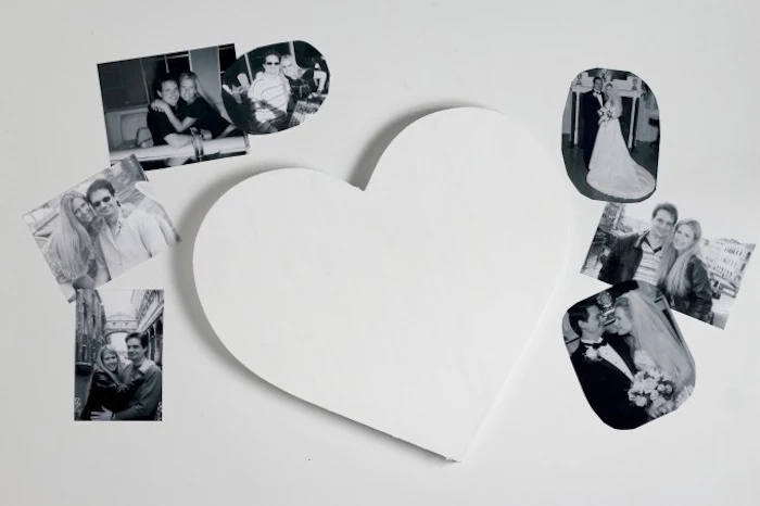 white heart black and white photos scattered around it cute things to get your boyfriend for valentines day