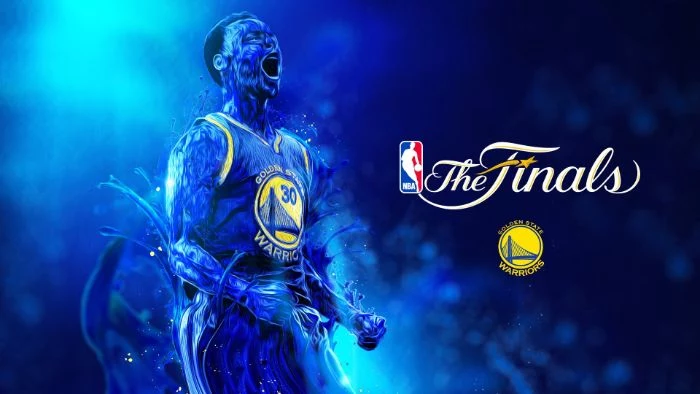 blue background stephen curry background the finals written next to editted photo of steph