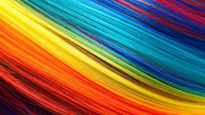 blue yellow orange red hair cute rainbow wallpaper close up photo of rainbow hair