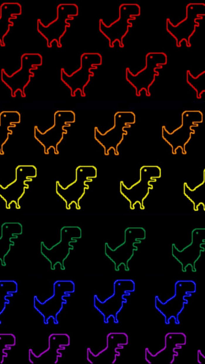 cute rainbow backgrounds black background with outlines of drawings of dinosaurs in red yellow green blue purple