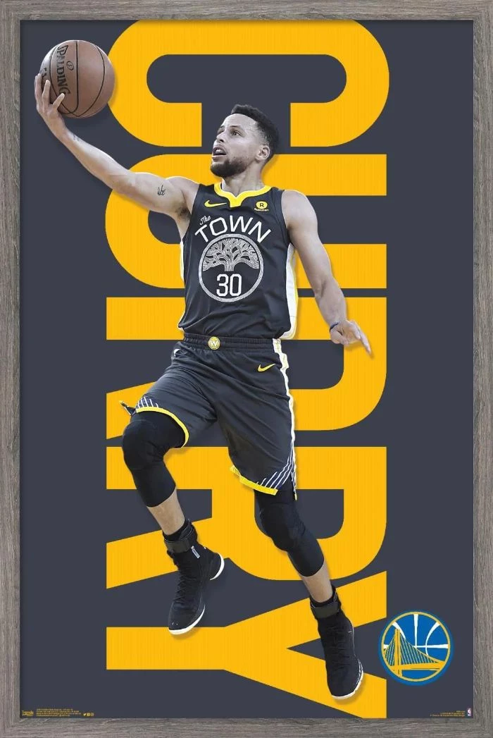 dark gray background curry written in large yellow letters stephen curry nba wallpaper photo of steph laying up the ball