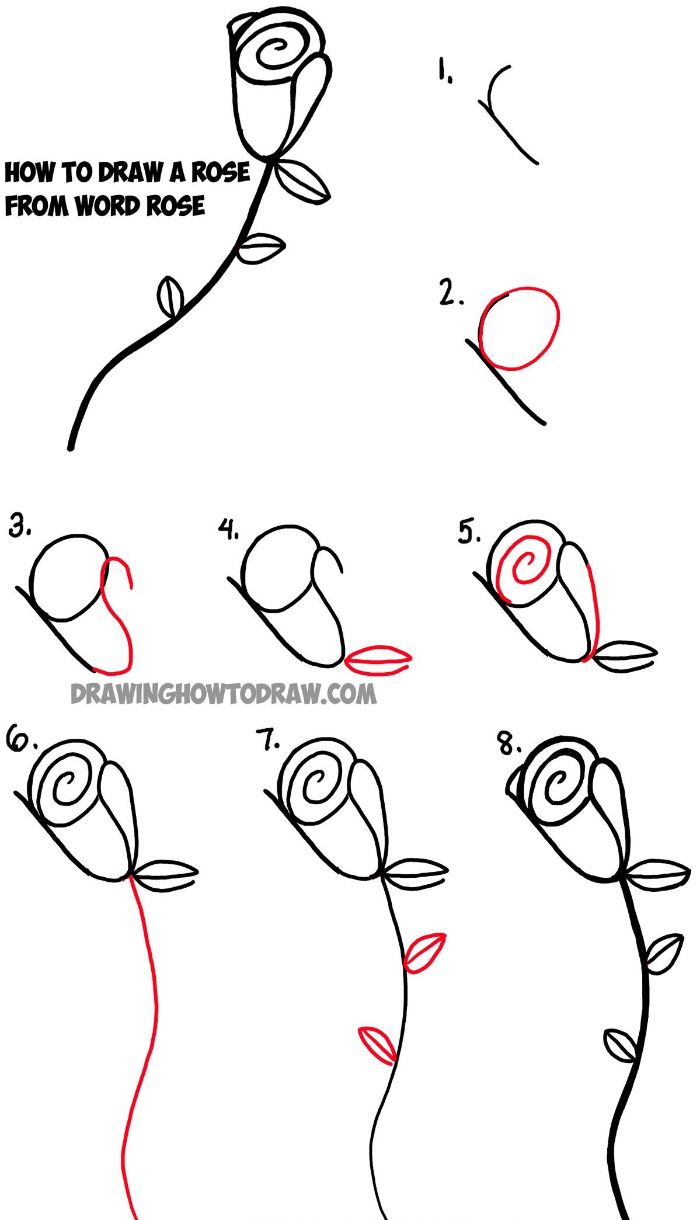 pencil drawings of flowers step by step diy tutorial how to draw a rose from the word rose