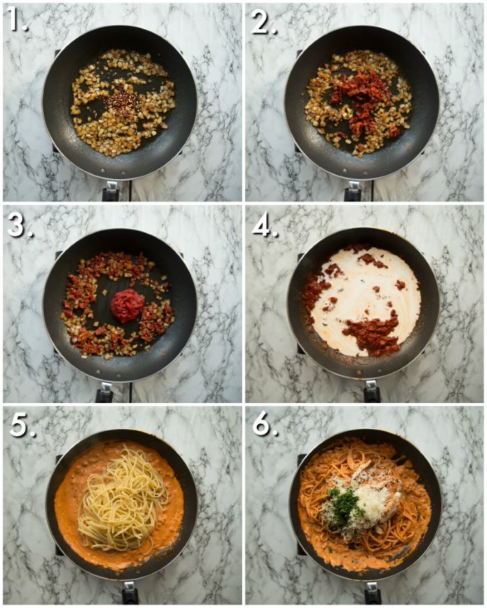 step by step tutorial for spicy chicken pasta homemade pasta dough photo collage