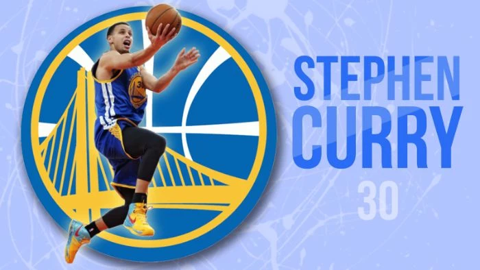 stephen curry written next to photo of steph stephen curry background golden state warriors logo