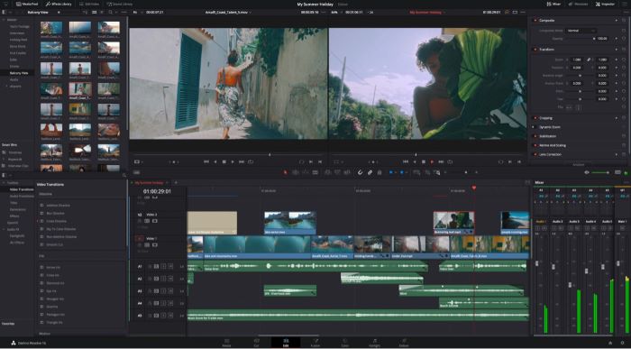 video being edited on davinci resolve best video editing software screenshot