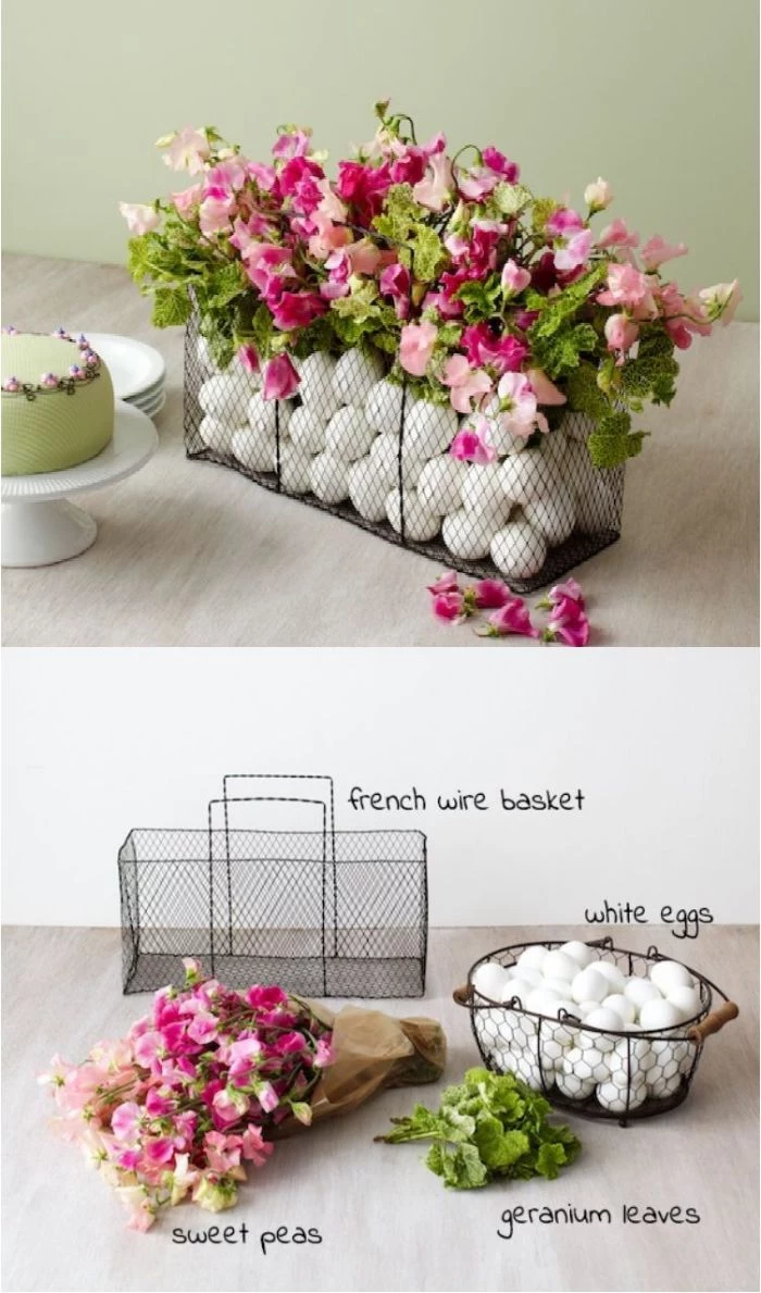 diy tutorial for centerpiece with white eggs and flowers easter crafts necessary supplies