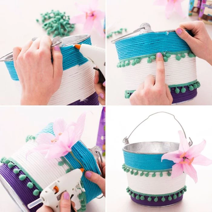 easter basket ideas for toddlers photo collage of step by step tutorial how basket with rope