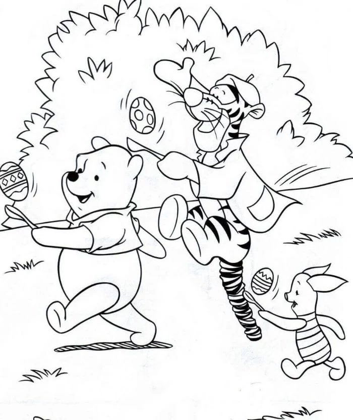 easter celebration bunny coloring pages winnie the pooh themed black and white drawing
