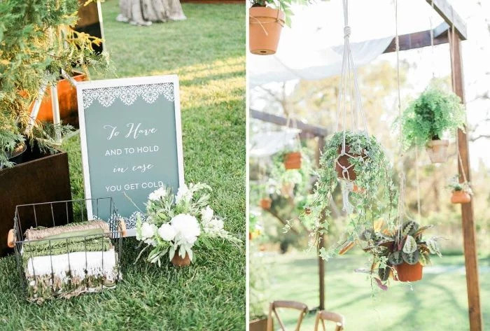 favors for wedding diy wedding ideas blankets for guests macrame planters hanging from the tent