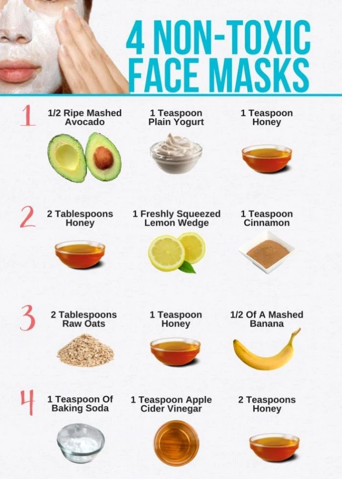 homemade face masks list of four different masks made with only three ingredients