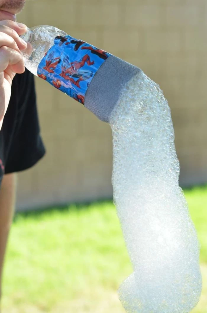 backyard games for kids how to make a bubble snake blowing bubbles through sock