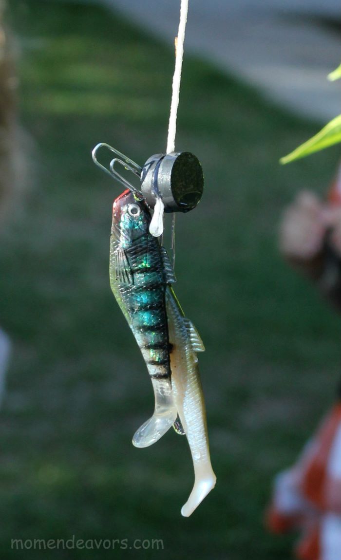 fishing with plastic fish bait and magnets fun games to play outside diy tutorial