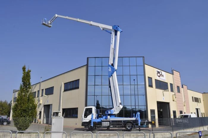 international consolidation strategy aerial platform socage in front of large building
