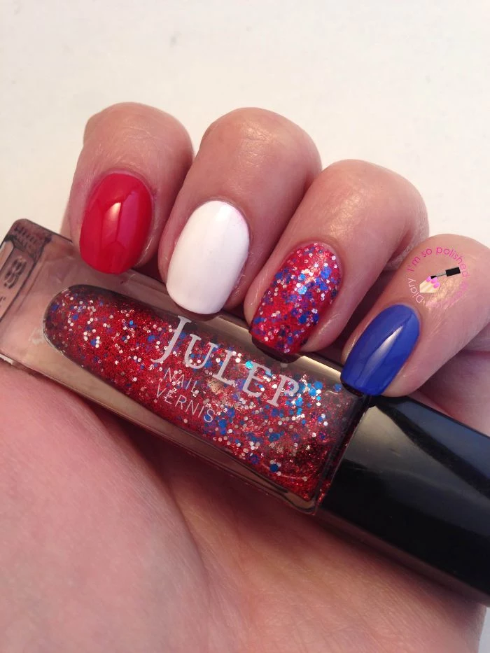 red white and blue nail polish 4th of july nails red white and blue glitter