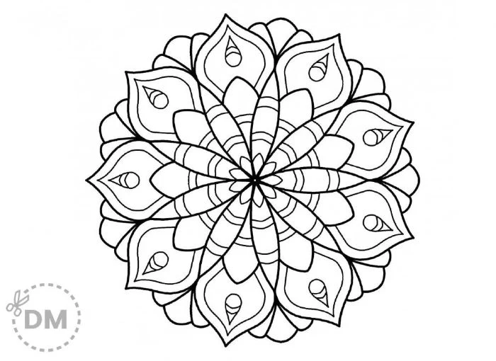 mandala coloring pages creative coloring mandala flower in the middle in black and white