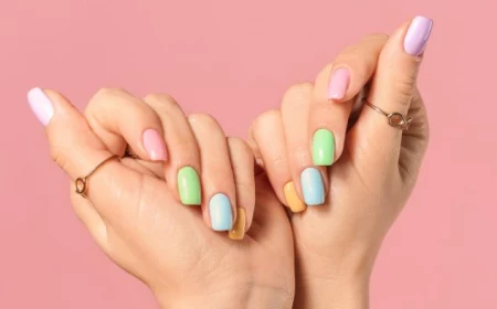 rainbow nails in pastel colors summer nail designs different color on each nail