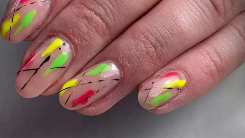 abstract nail colors for summer 2020 nail design