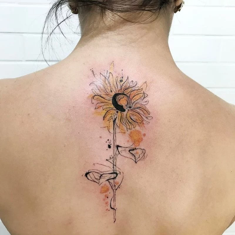 back tattoo sunflower tattoo meaning abstract design