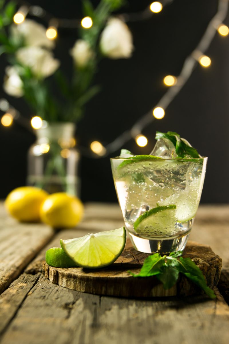 small glass best vodka drinks lime wedges ice