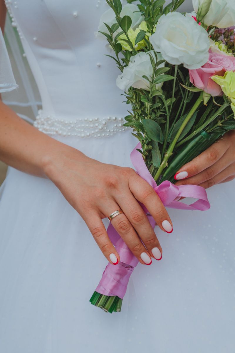 summer nail designs white red french manicure