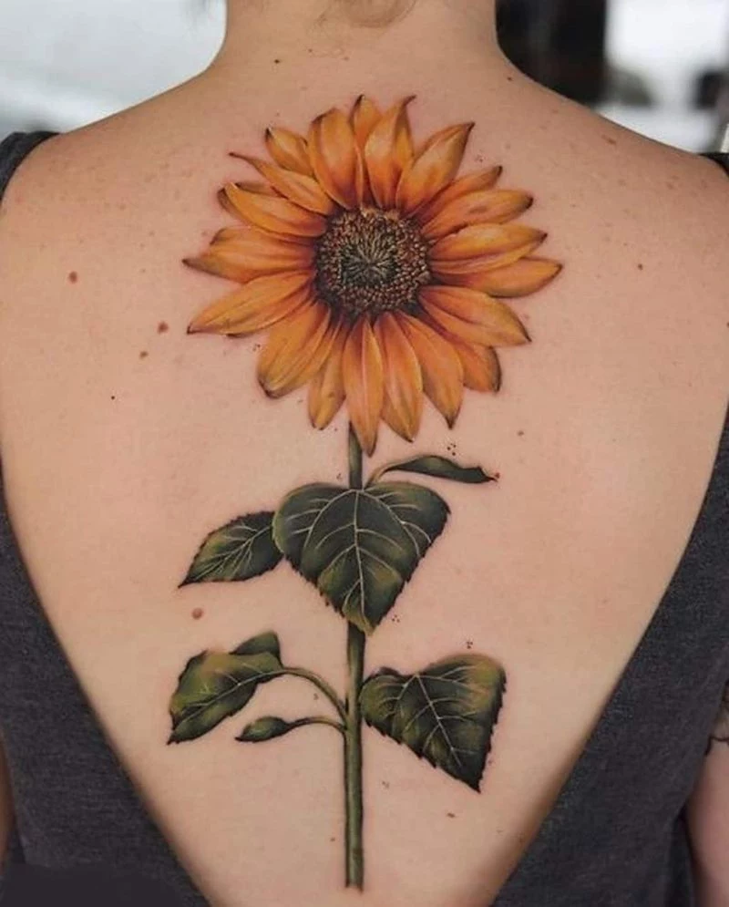 sunflower tattoo designs large back tattoo