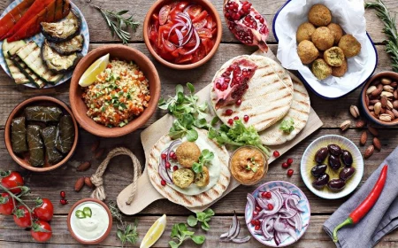 table with meals mediterranean diet breakfast