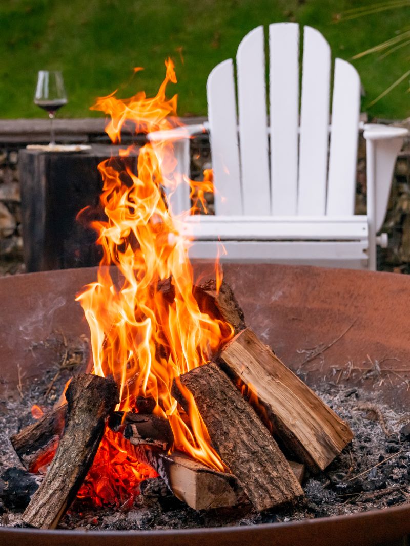 fire pit winter garden design ideas lounge chair