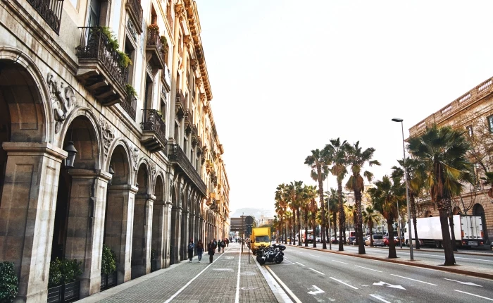 street view city barcelona buildings traffic architecture