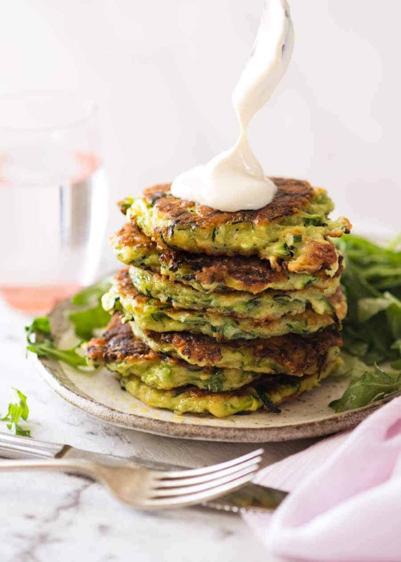 zucchini fritters best zucchini recipes with yoghurt garlic sauce