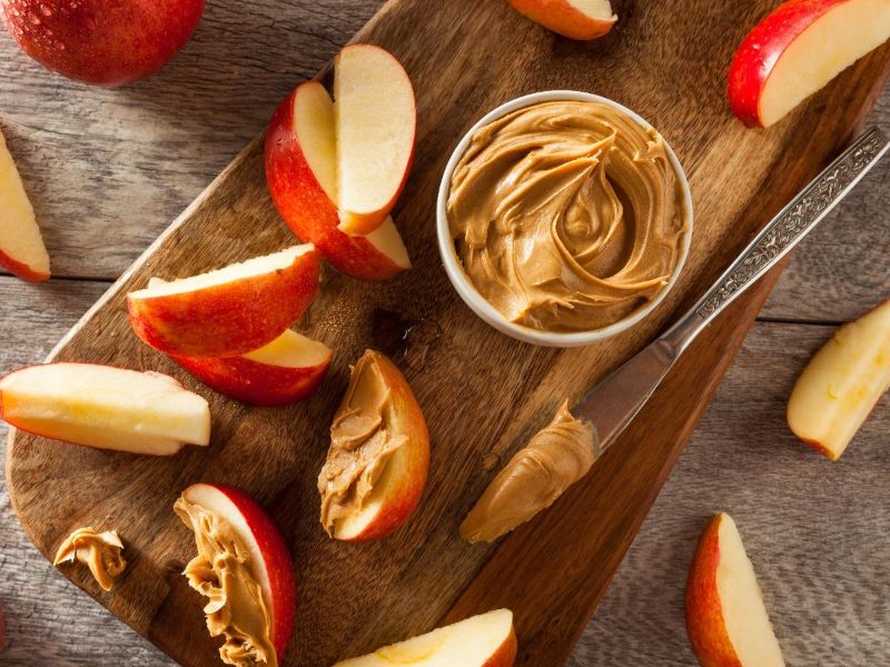 apple slices with peanut butter healthy snack ideas