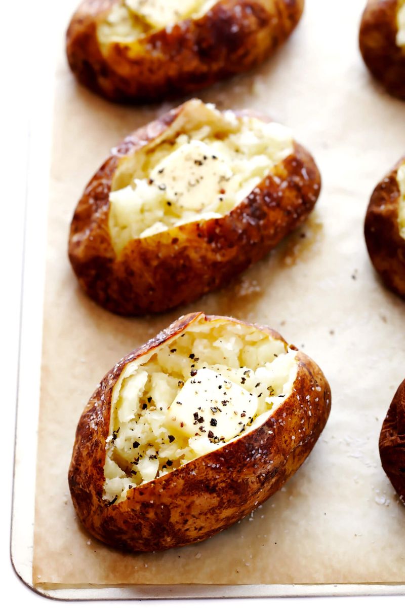 baked potatoes how long to boil potatoes placed on paper