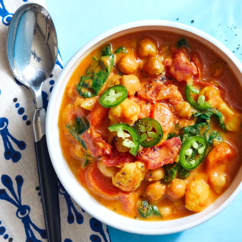 chickpea stew in white bowl moroccan chickpea soup