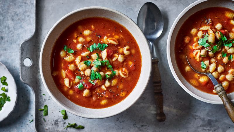 chickpea vegetable soup with tomatoes