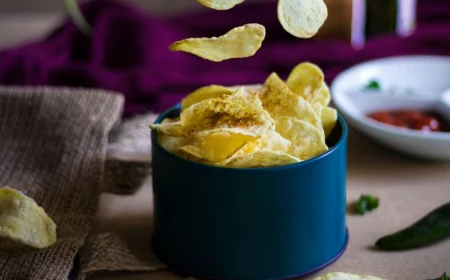 chips in blue bowl how to make baked potatoes