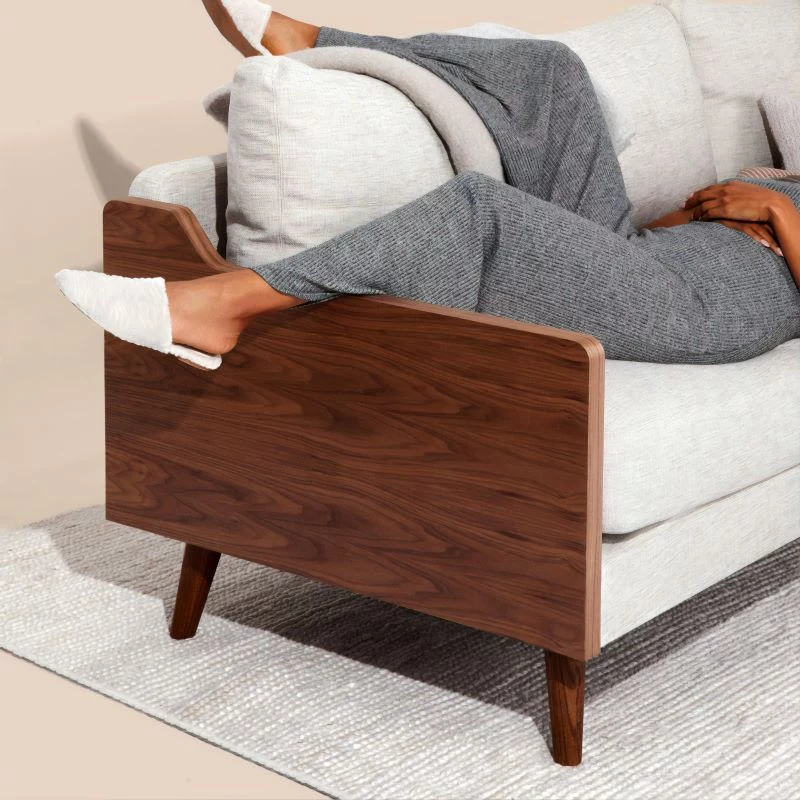 find a sofa that fits woman with gray pants