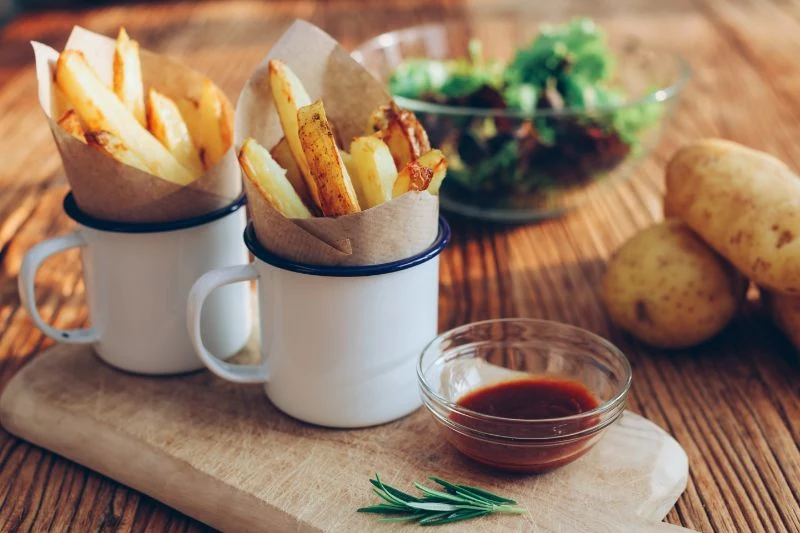 french fries in mugs how to bake a potato barbecue dip