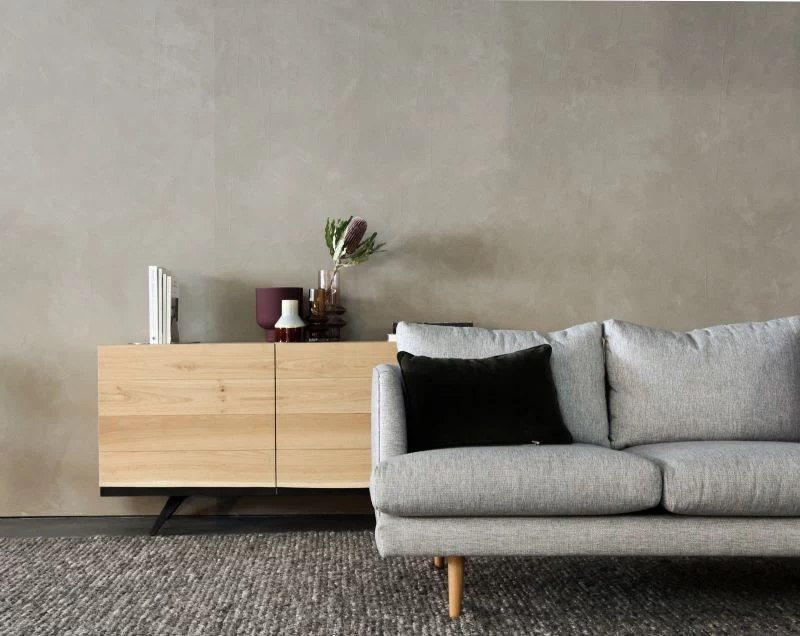 gray sofa find a sofa that fits wooden cabinet
