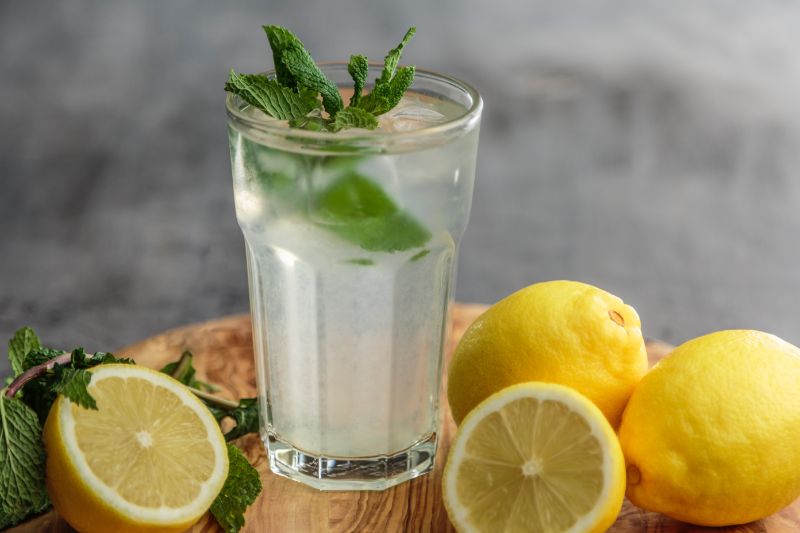 is lemon water good for you in glass with mint