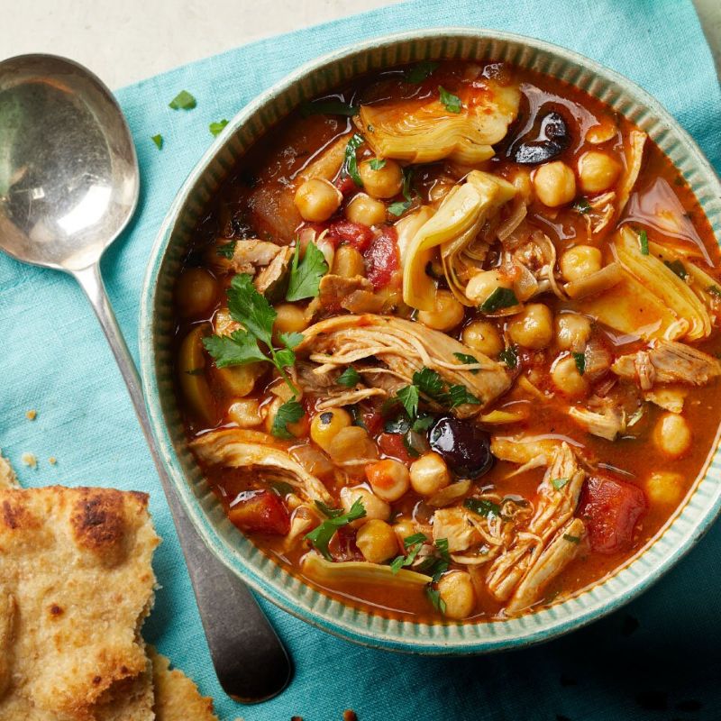 moroccan chickpea soup with chicken