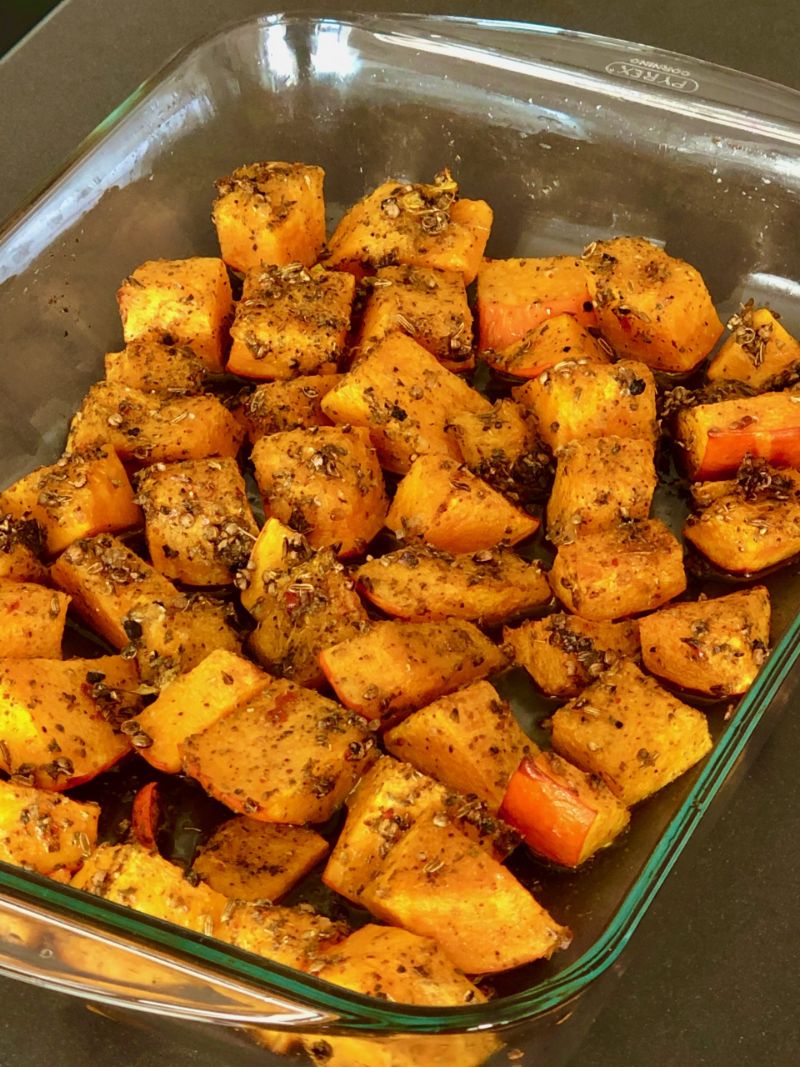 roasted pumpkin in baking pan pumpkin puree recipes